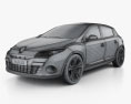 Renault Megane hatchback 2013 3d model wire render