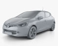 Renault Clio IV 2016 3d model clay render