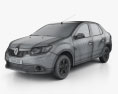 Renault Symbol (Logan) 2015 3d model wire render