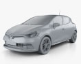 Renault Clio IV RS 2016 Modello 3D clay render