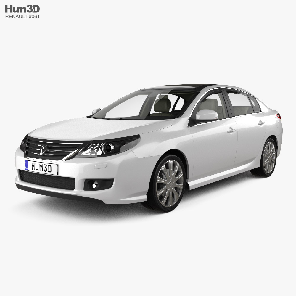Renault Latitude з детальним інтер'єром 2014 3D модель
