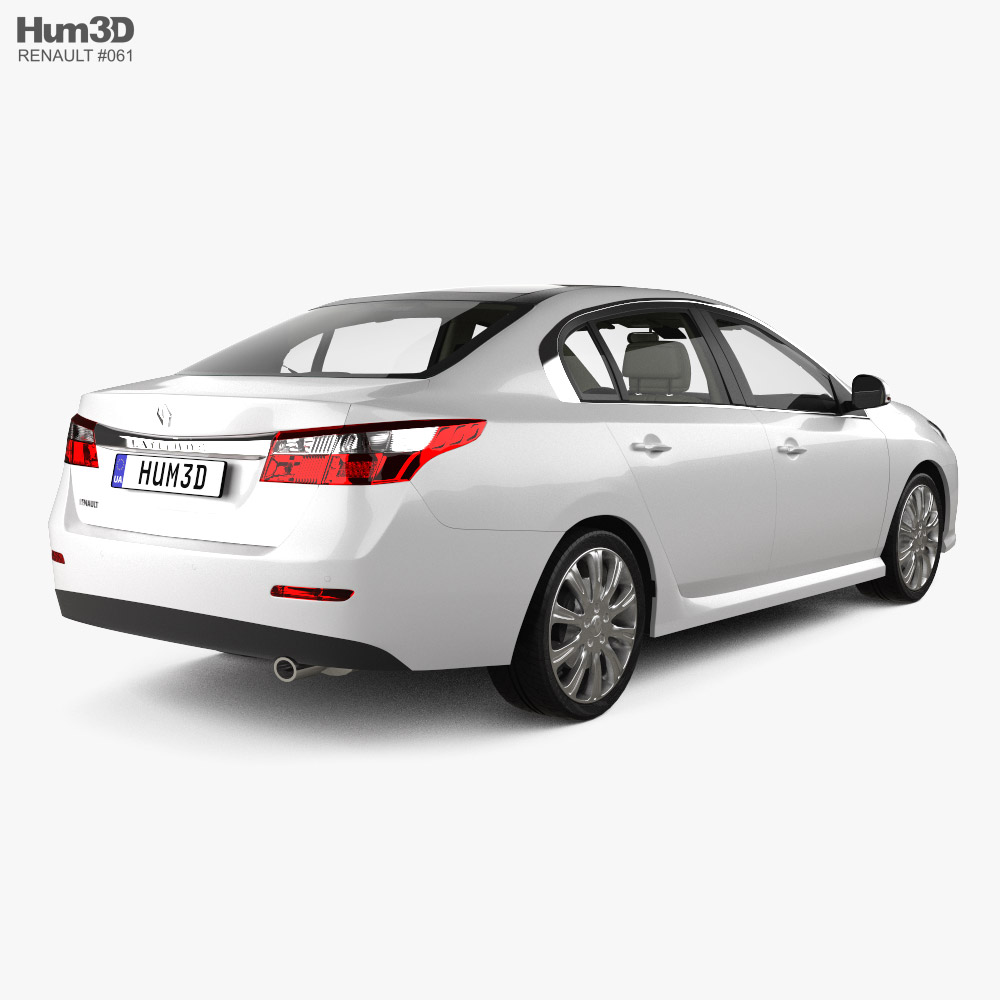Renault Latitude with HQ interior 2014 3d model back view