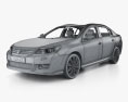 Renault Latitude з детальним інтер'єром 2014 3D модель wire render