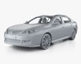 Renault Latitude mit Innenraum 2013 3D-Modell clay render