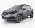 Renault Captur 2016 3D 모델  wire render