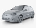 Renault Clio Mercosur Sport 5-door hatchback 2013 3d model clay render