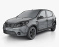 Renault Sandero 2012 3D模型 wire render