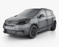 Renault Scenic 2016 3D模型 wire render