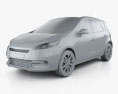 Renault Scenic 2016 3D模型 clay render