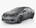 Renault Fluence 2015 3d model wire render
