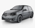 Renault Clio Mercosur Sport трьохдверний Хетчбек 2013 3D модель wire render