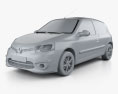 Renault Clio Mercosur Sport 3-door hatchback 2013 3d model clay render