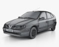 Renault Megane 5 portas hatchback 1995 Modelo 3d wire render