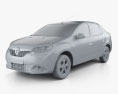 Renault Logan sedan (Brasilien) 2013 3D-Modell clay render