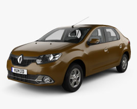 Renault Logan セダン (ブラジル) HQインテリアと 2013 3Dモデル