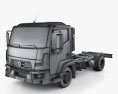 Renault D 7.5 Chassis Truck 2016 3d model wire render
