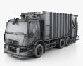 Renault D Wide Rolloffcon Garbage Truck 2016 3d model wire render