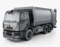 Renault Premium Distribution Hybrys Garbage Truck 2014 3d model wire render