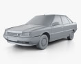 Renault 21 1994 3d model clay render