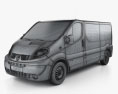Renault Trafic Пасажирський фургон LWB 2014 3D модель wire render