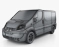 Renault Trafic Passenger SWB SR 2014 3D模型 wire render