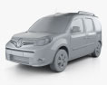 Renault Kangoo 2016 3d model clay render