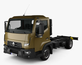 Renault D 7.5 Chassis Truck with HQ interior 2016 3D model