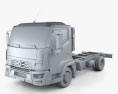 Renault D 7.5 Chassis Truck with HQ interior 2016 3d model clay render