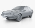 Renault Fuego 1980 3d model clay render