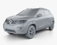 Renault Kwid 2019 3d model clay render