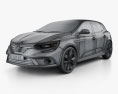 Renault Megane hatchback 2019 3d model wire render