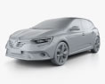 Renault Megane hatchback 2019 3d model clay render