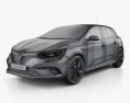 Renault Megane GT 2019 3d model wire render
