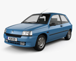 Renault Clio 3-Türer Fließheck 1990 3D-Modell