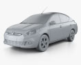 Renault Scala 2015 3d model clay render