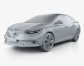 Renault Megane sedan 2020 3d model clay render