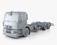 Renault D Wide Chassis Truck 3-axle with HQ interior 2016 3d model clay render
