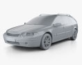 Renault Laguna estate 2004 3D模型 clay render