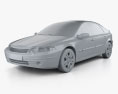 Renault Laguna liftback 2004 3d model clay render