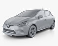 Renault Clio GT Line 5-Türer 2016 3D-Modell clay render