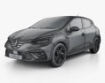 Renault Clio RS-Line hatchback 2022 3d model wire render