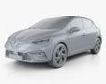 Renault Clio RS-Line hatchback 2022 3d model clay render