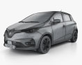 Renault Zoe 2022 3d model wire render