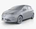 Renault Zoe 2022 3d model clay render