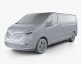 Renault Trafic Passenger Van LWB 2022 3d model clay render