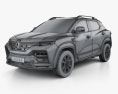 Renault Kiger 2022 3D 모델  wire render