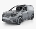 Renault Express Van with HQ interior 2021 3d model wire render