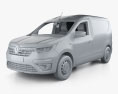 Renault Express Van with HQ interior 2021 3d model clay render