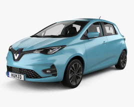 Renault Zoe mit Innenraum und Motor 2020 3D-Modell