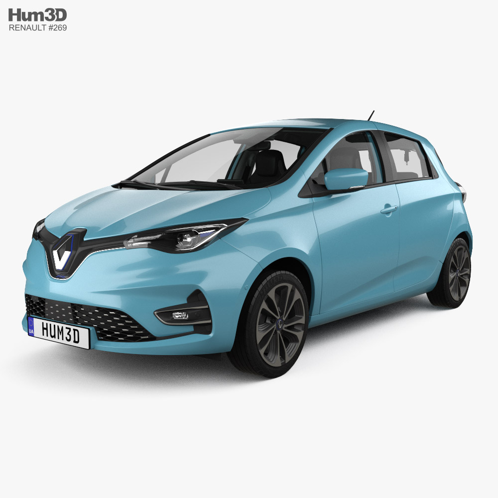 Renault Zoe з детальним інтер'єром та двигуном 2020 3D модель